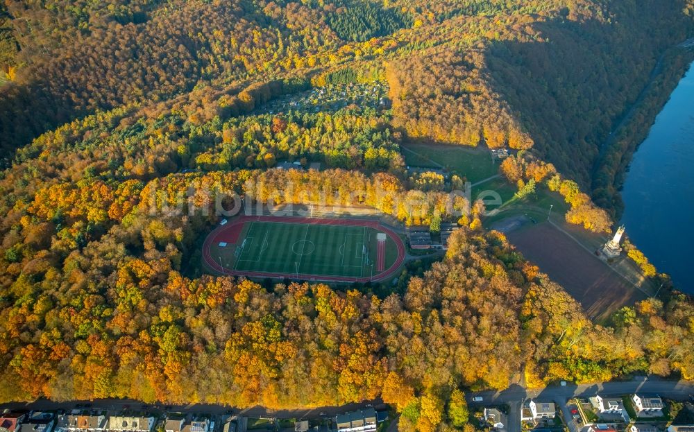 Wetter (Ruhr) von oben - Sportplatz- Fussballplatz des FC Wetter 10/30 in Wetter (Ruhr) im Bundesland Nordrhein-Westfalen