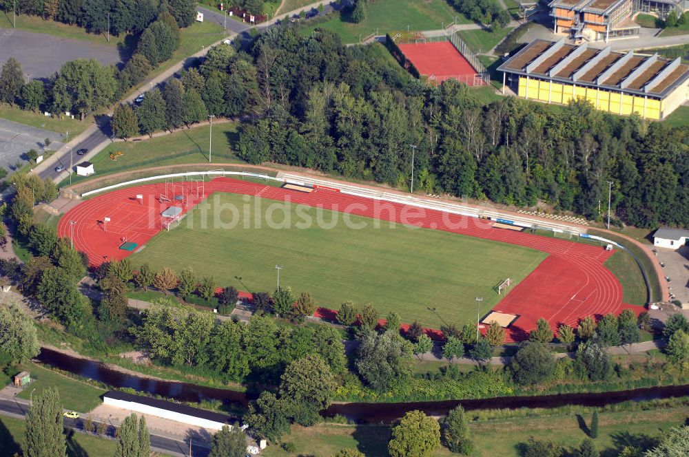 FREITAL von oben - Sportplatz des KSV 1991 e.V. in Freital