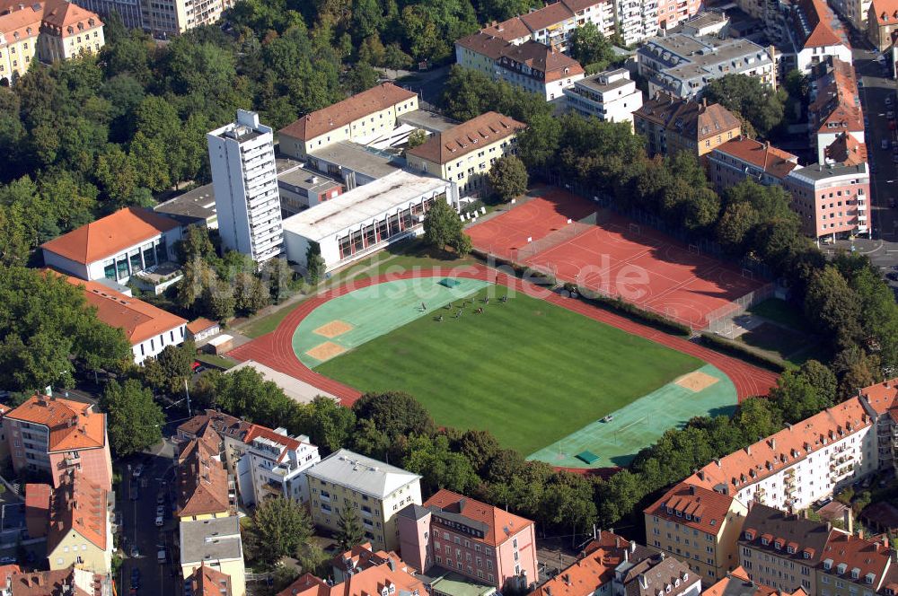 Luftaufnahme WÜRZBURG - Sportplatz Sanderrasen im Stadtteil Sanderau in Würzburg