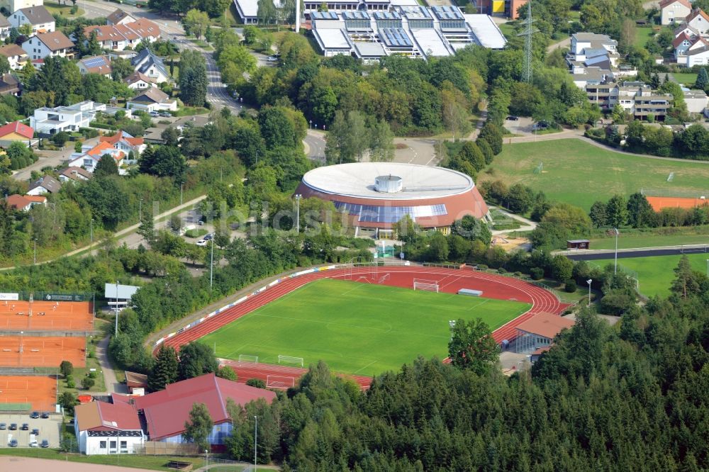 Ellwangen (Jagst) aus der Vogelperspektive: Sportplatzanlage in Ellwangen (Jagst) im Bundesland Baden-Württemberg