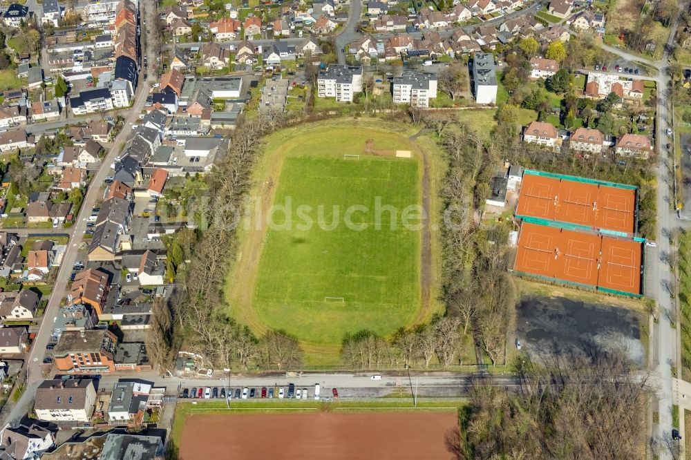 Luftaufnahme Hamm - Sportplatzanlagen am Glück-Auf-Stadion in Hamm im Bundesland Nordrhein-Westfalen, Deutschland