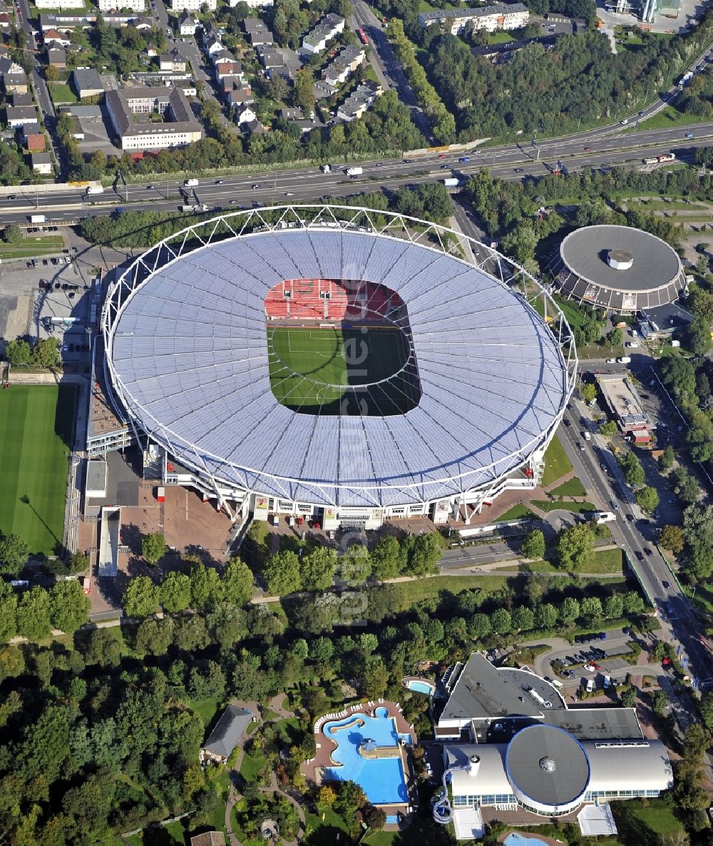 Leverkusen Von Oben Sportst Tten Gel Nde Der Arena Des Stadion Bayarena Des Fussballvereins