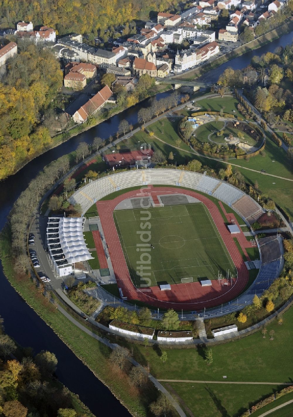 Luftbild Gera SportstättenGelände der Arena des Stadion Stadion der