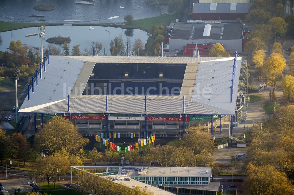 Duisburg von oben - Sportstätte Schauinsland-Reisen-Arena ( ehemal Wedaustadion ) im Duisburger Stadtteil Neudorf im Bundesland Nordrhein-Westfalen