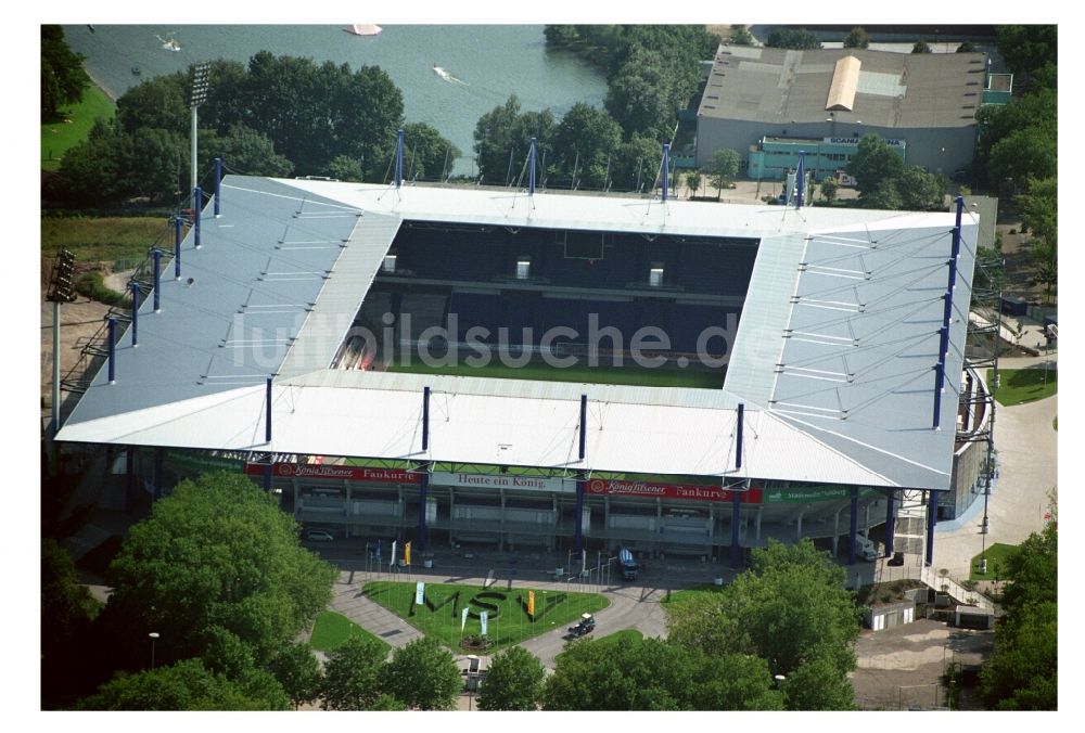 Luftbild Duisburg - Sportstätte Schauinsland-Reisen-Arena ( ehemalig Wedaustadion ) im Duisburger Stadtteil Neudorf im Bundesland Nordrhein-Westfalen