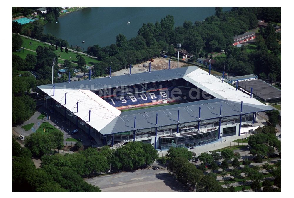 Luftaufnahme Duisburg - Sportstätte Schauinsland-Reisen-Arena ( ehemalig Wedaustadion ) im Duisburger Stadtteil Neudorf im Bundesland Nordrhein-Westfalen