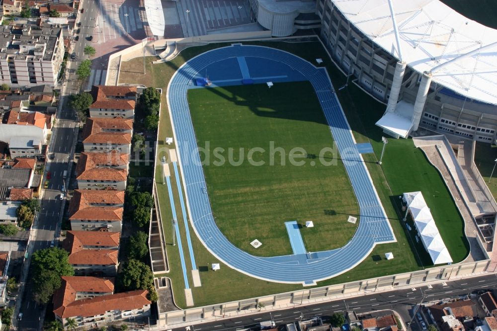 Luftaufnahme Rio de Janeiro - Sportstätte des Stadion Estadio Olimpico Joao Havelange - Nilton Santos Stadium in Rio de Janeiro in Brasilien