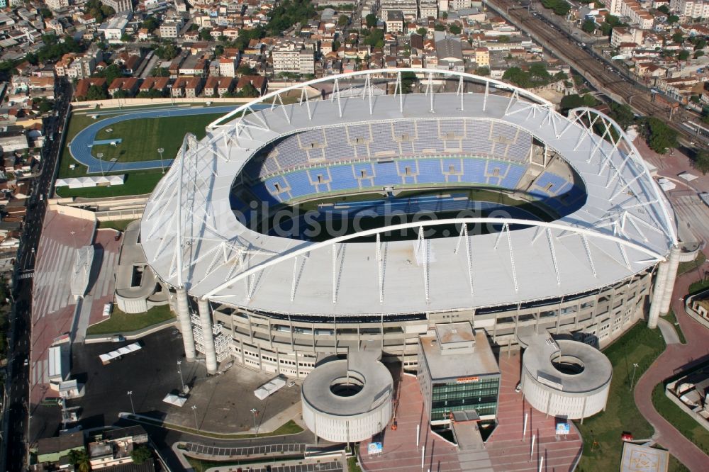 Rio de Janeiro aus der Vogelperspektive: Sportstätte des Stadion Estadio Olimpico Joao Havelange - Nilton Santos Stadium in Rio de Janeiro in Brasilien