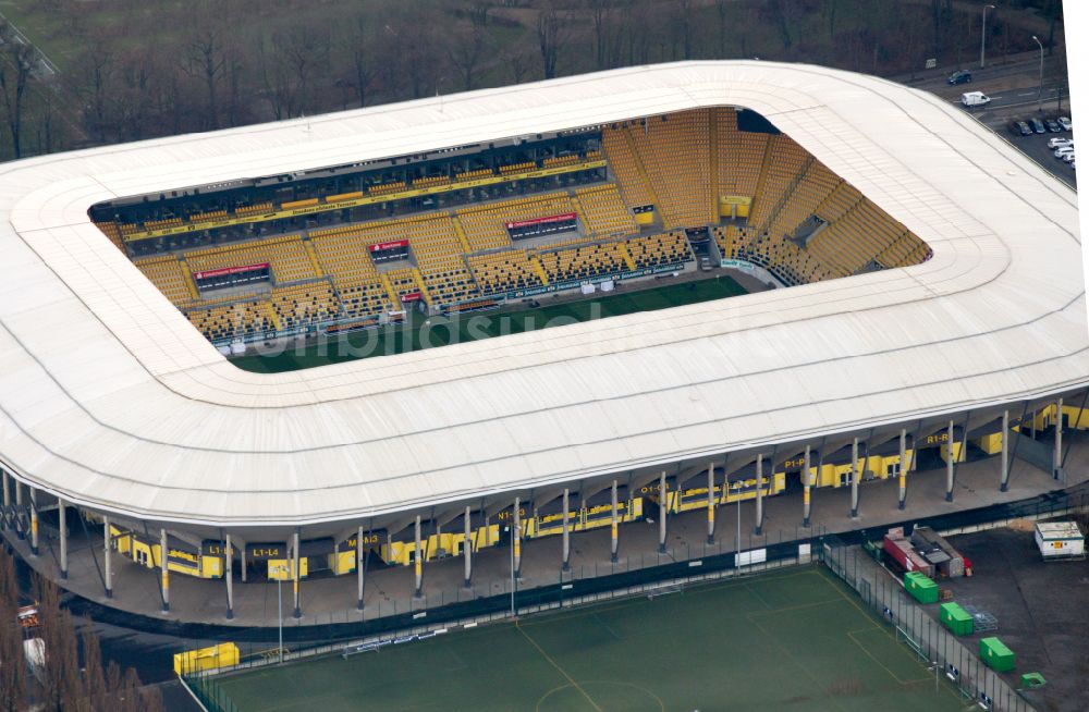 Luftbild Dresden - Sportstätten-Gelände der Arena des Rudolf-Harbig-Stadion in Dresden im Bundesland Sachsen