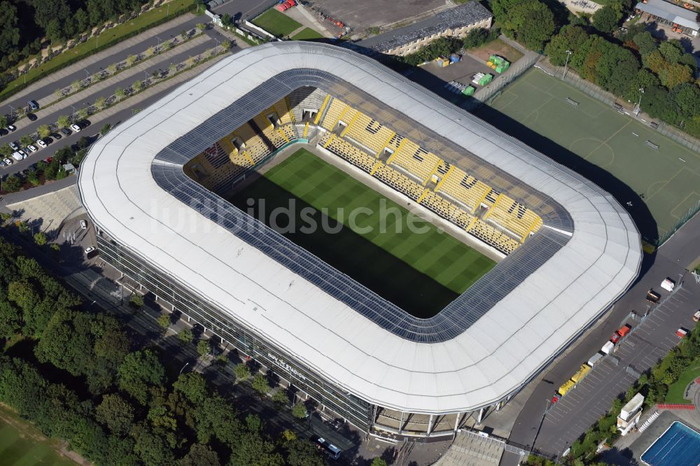 Luftbild Dresden - Sportstätten-Gelände der Arena des Rudolf-Harbig-Stadion in Dresden im Bundesland Sachsen