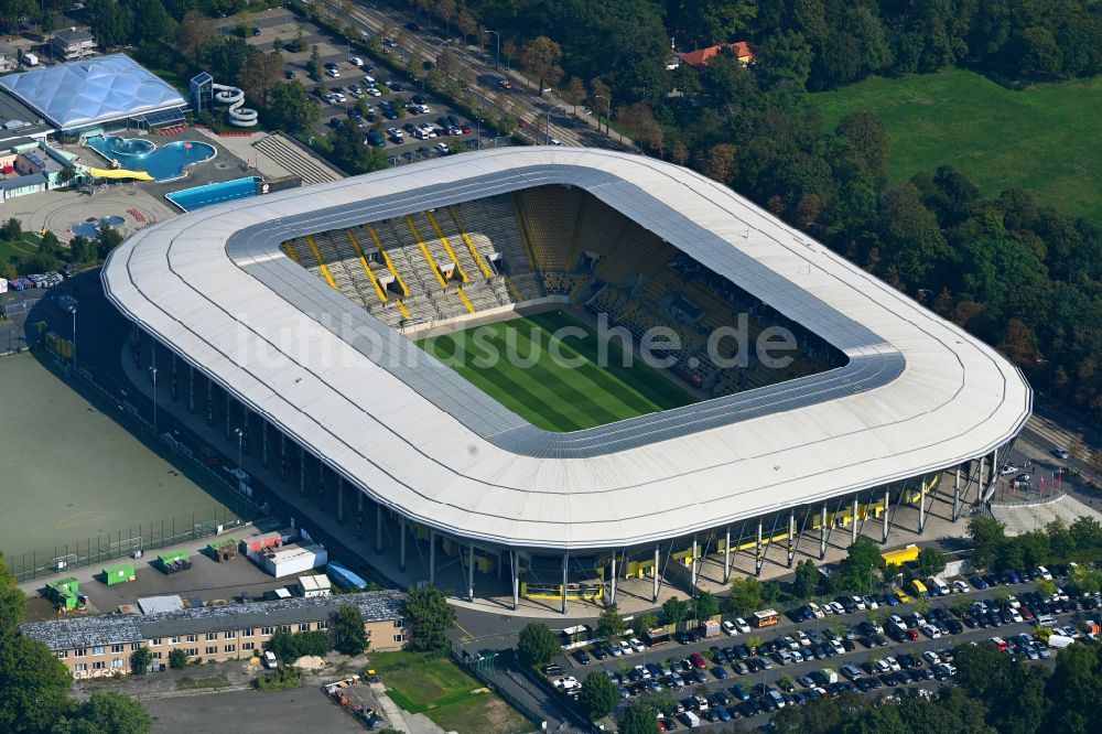 Luftbild Dresden - Sportstätten-Gelände der Arena des Rudolf-Harbig-Stadion in Dresden im Bundesland Sachsen