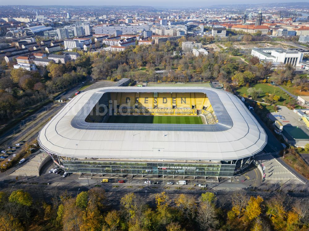 Luftaufnahme Dresden - Sportstätten-Gelände der Arena des Rudolf-Harbig-Stadion in Dresden im Bundesland Sachsen