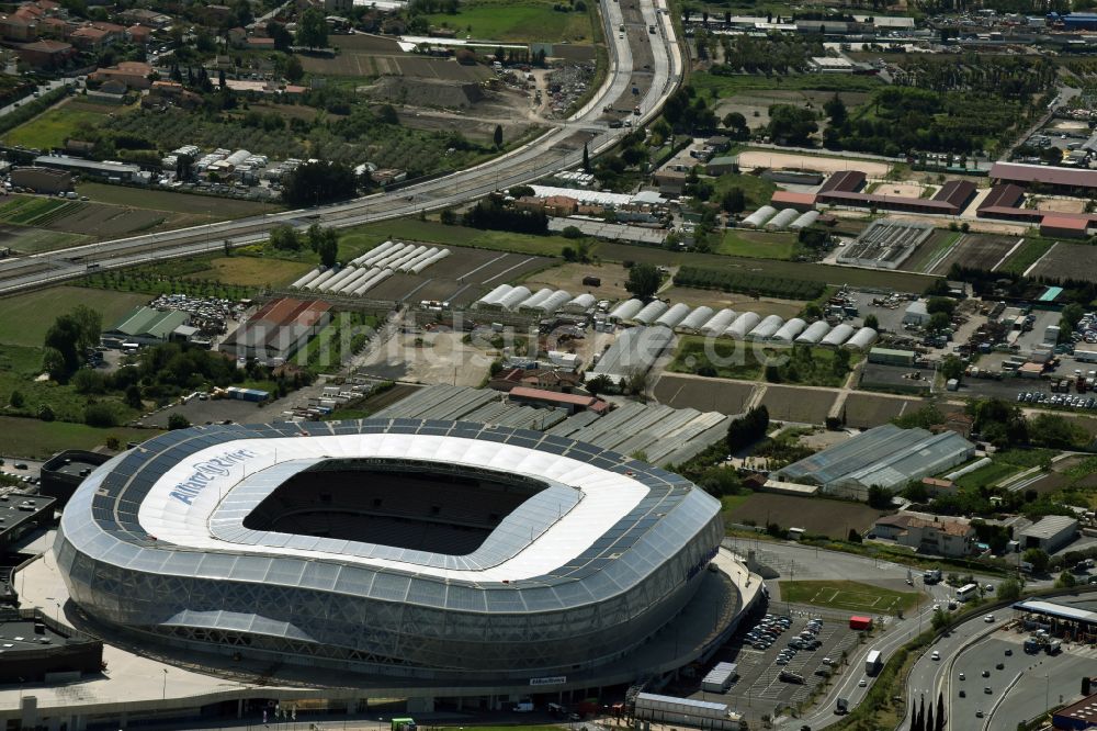 Luftbild Nizza - Sportstätten-Gelände der Arena des Stadion Allianz Riviera in Nizza in Provence-Alpes-Cote d'Azur, Frankreich