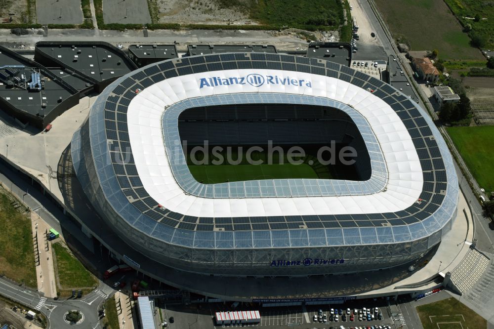 Luftbild Nizza - Sportstätten-Gelände der Arena des Stadion Allianz Riviera in Nizza in Provence-Alpes-Cote d'Azur, Frankreich