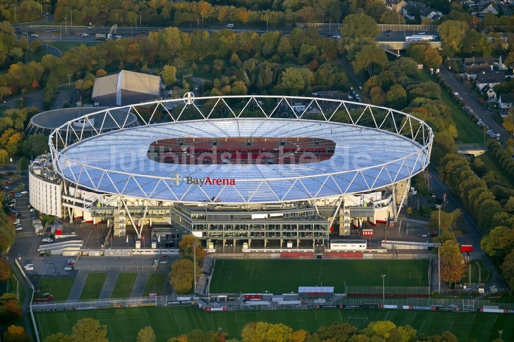 Leverkusen Von Oben Sportstätten Gelände Der Arena Des Stadion Bayarena Des Fussballvereins 