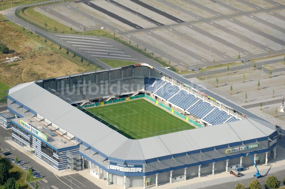 Paderborn aus der Vogelperspektive: Sportstätten-Gelände der Arena des Stadion Benteler-Arena in Paderborn im Bundesland Nordrhein-Westfalen, Deutschland