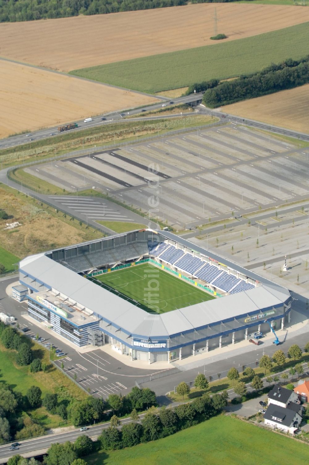 Luftaufnahme Paderborn - Sportstätten-Gelände der Arena des Stadion Benteler-Arena in Paderborn im Bundesland Nordrhein-Westfalen, Deutschland