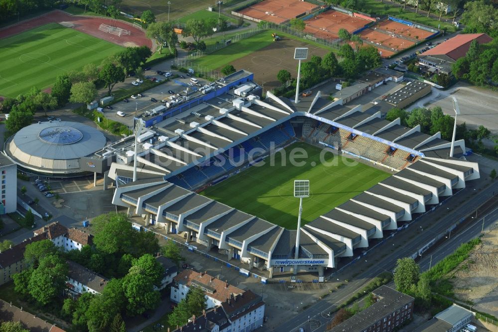 Luftaufnahme Bochum - Sportstätten-Gelände der Arena des Stadion in Bochum im Bundesland Nordrhein-Westfalen