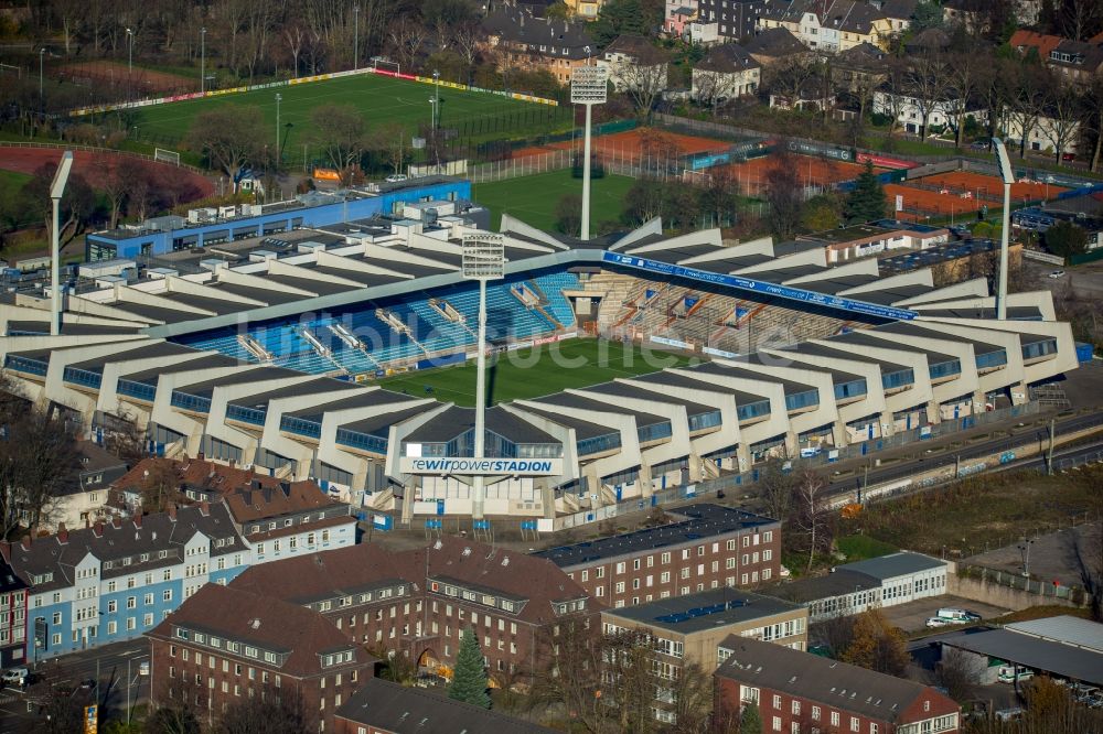 Bochum aus der Vogelperspektive: Sportstätten-Gelände der Arena des Stadion in Bochum im Bundesland Nordrhein-Westfalen