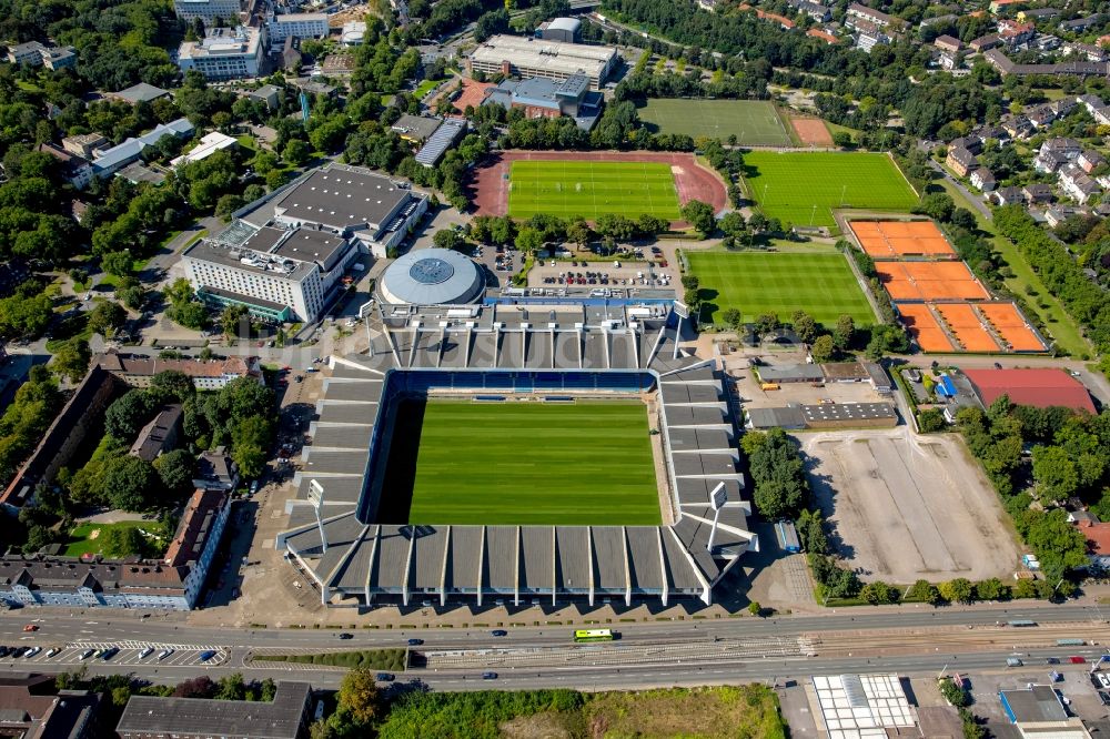 Luftaufnahme Bochum - Sportstätten-Gelände der Arena des Stadion in Bochum im Bundesland Nordrhein-Westfalen