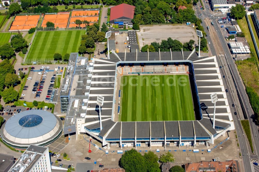 Luftaufnahme Bochum - Sportstätten-Gelände der Arena des Stadion in Bochum im Bundesland Nordrhein-Westfalen