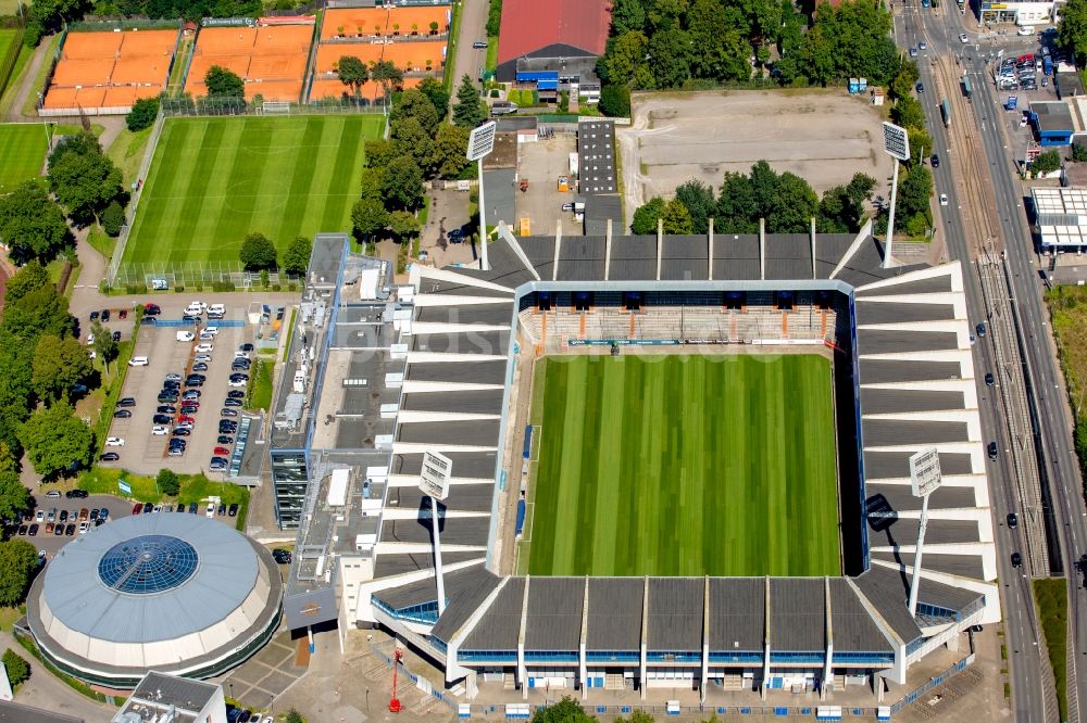 Bochum von oben - Sportstätten-Gelände der Arena des Stadion in Bochum im Bundesland Nordrhein-Westfalen