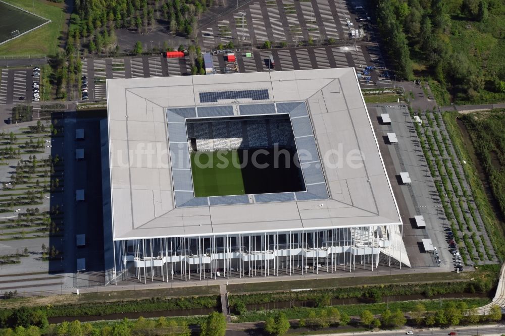 Luftaufnahme Bordeaux - Sportstätten-Gelände der Arena des Stadion in Bordeaux in Aquitaine Limousin Poitou-Charentes, Frankreich