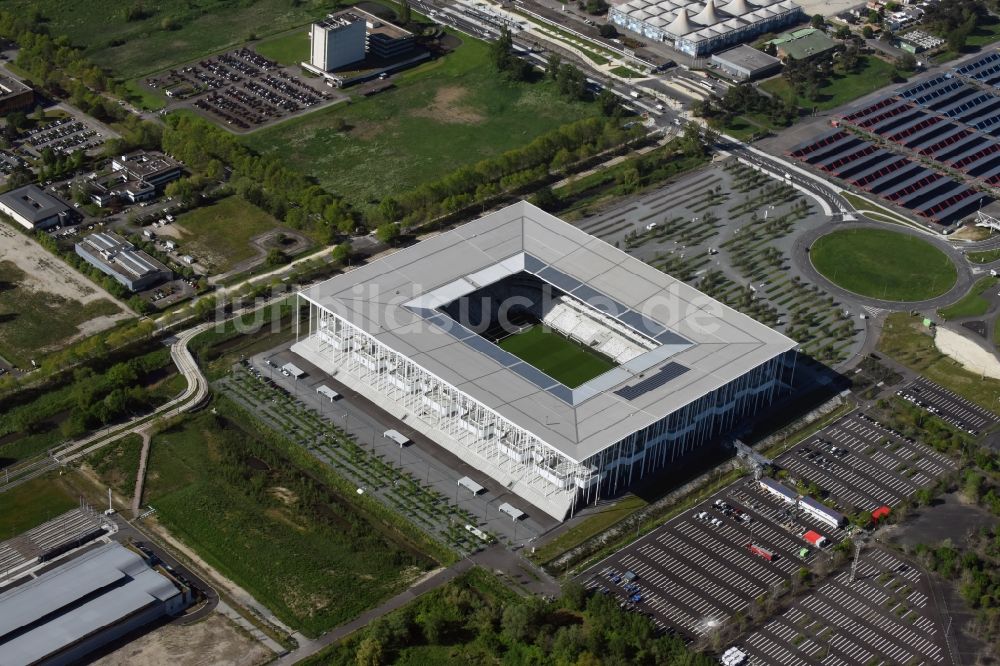 Luftaufnahme Bordeaux - Sportstätten-Gelände der Arena des Stadion in Bordeaux in Aquitaine Limousin Poitou-Charentes, Frankreich