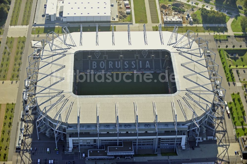 Luftbild Mönchengladbach - Sportstätten-Gelände der Arena des Stadion BORUSSIA-PARK in Mönchengladbach im Bundesland Nordrhein-Westfalen, Deutschland