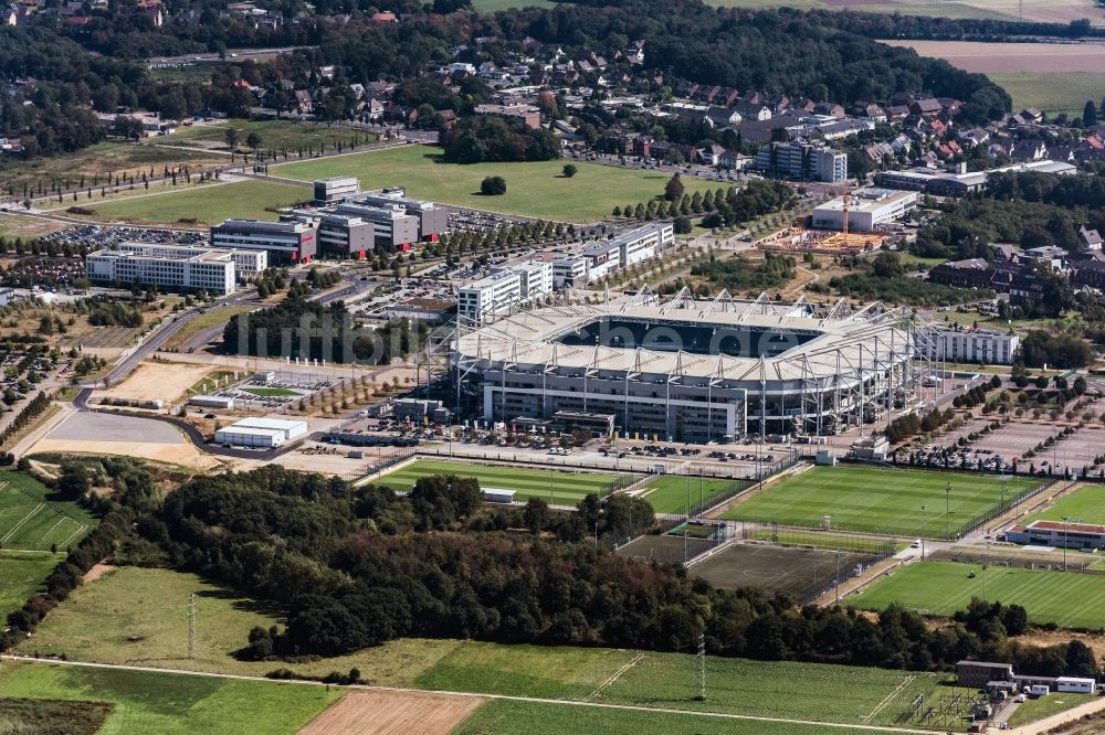 Mönchengladbach von oben - Sportstätten-Gelände der Arena des Stadion BORUSSIA-PARK in Mönchengladbach im Bundesland Nordrhein-Westfalen, Deutschland