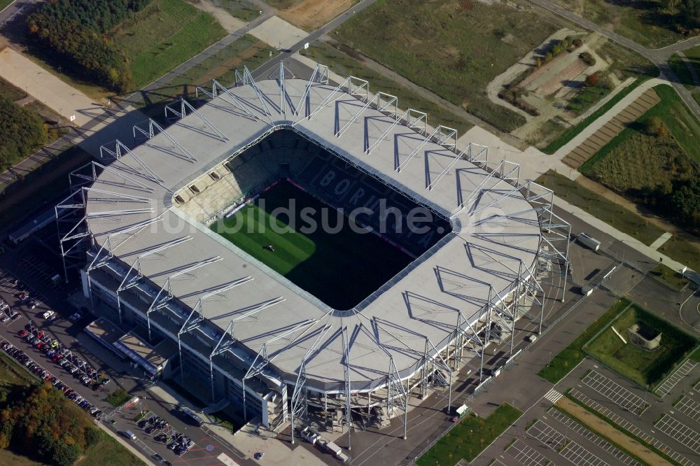 Mönchengladbach aus der Vogelperspektive: Sportstätten-Gelände der Arena des Stadion BORUSSIA-PARK in Mönchengladbach im Bundesland Nordrhein-Westfalen, Deutschland