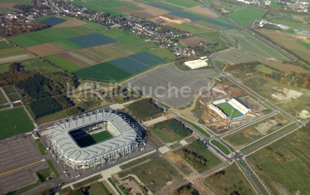 Mönchengladbach von oben - Sportstätten-Gelände der Arena des Stadion BORUSSIA-PARK in Mönchengladbach im Bundesland Nordrhein-Westfalen, Deutschland