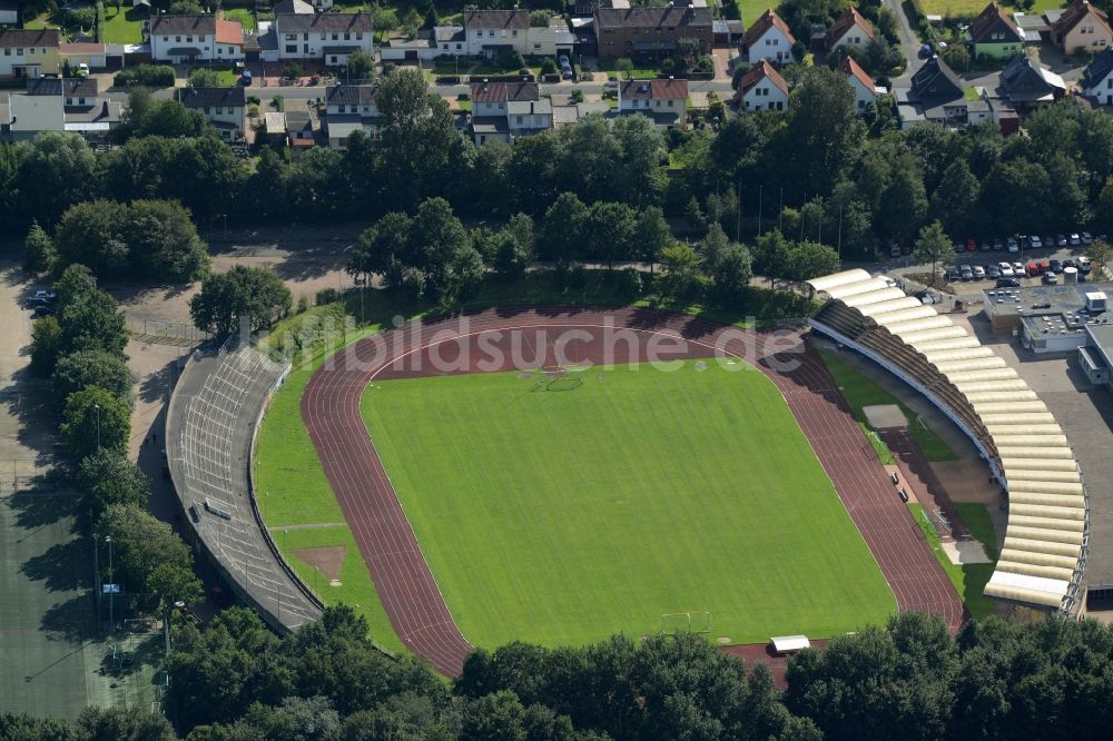 Bremerhaven aus der Vogelperspektive: Sportstätten-Gelände der Arena des Stadion in Bremerhaven im Bundesland Bremen