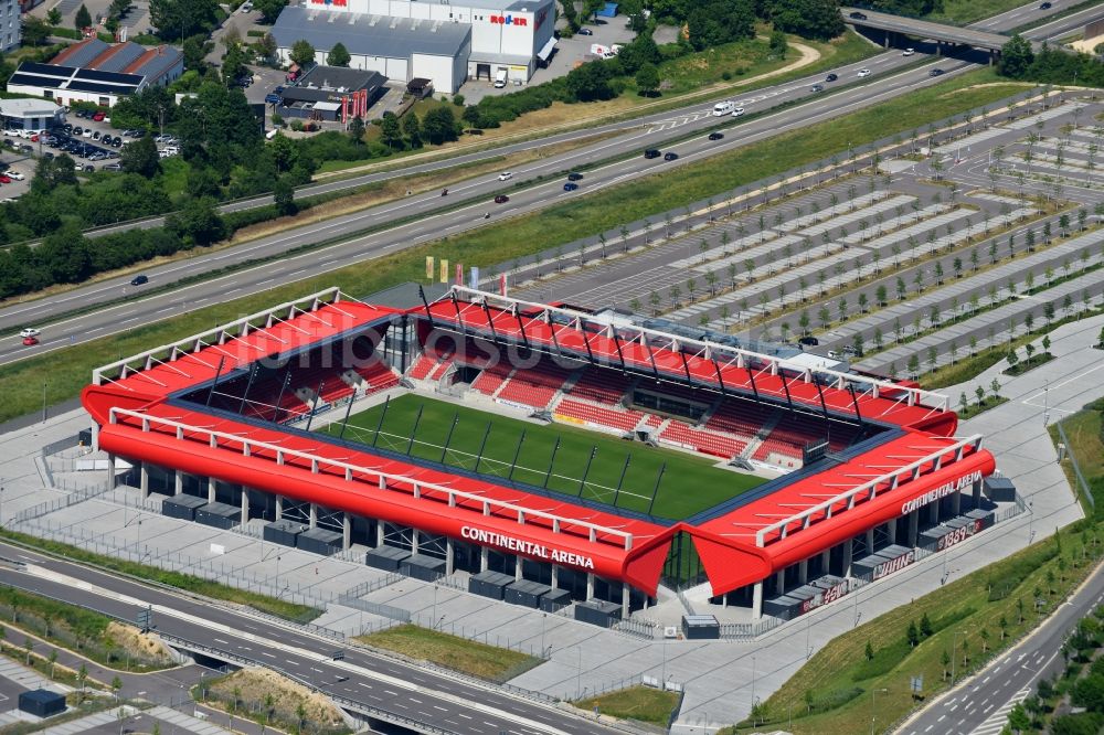 Luftaufnahme Regensburg - Sportstätten-Gelände der Arena des Stadion Continental Arena in Regensburg im Bundesland Bayern, Deutschland