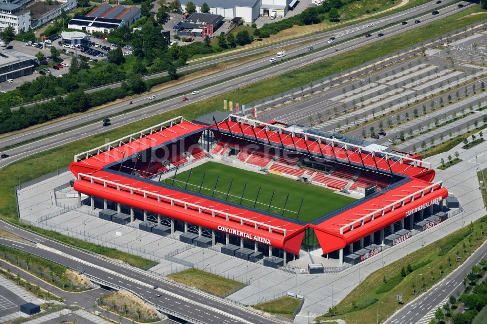 Regensburg von oben - Sportstätten-Gelände der Arena des Stadion Continental Arena in Regensburg im Bundesland Bayern, Deutschland