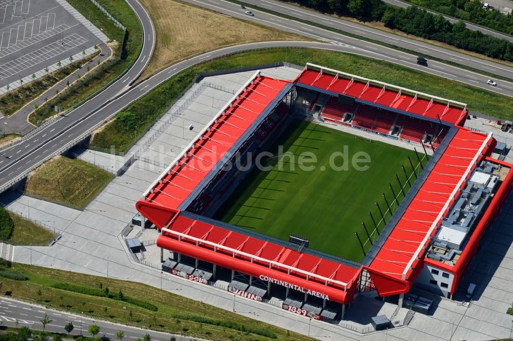 Regensburg von oben - Sportstätten-Gelände der Arena des Stadion Continental Arena in Regensburg im Bundesland Bayern, Deutschland