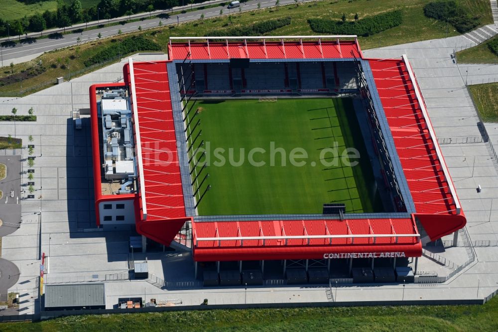 Regensburg aus der Vogelperspektive: Sportstätten-Gelände der Arena des Stadion Continental Arena in Regensburg im Bundesland Bayern, Deutschland