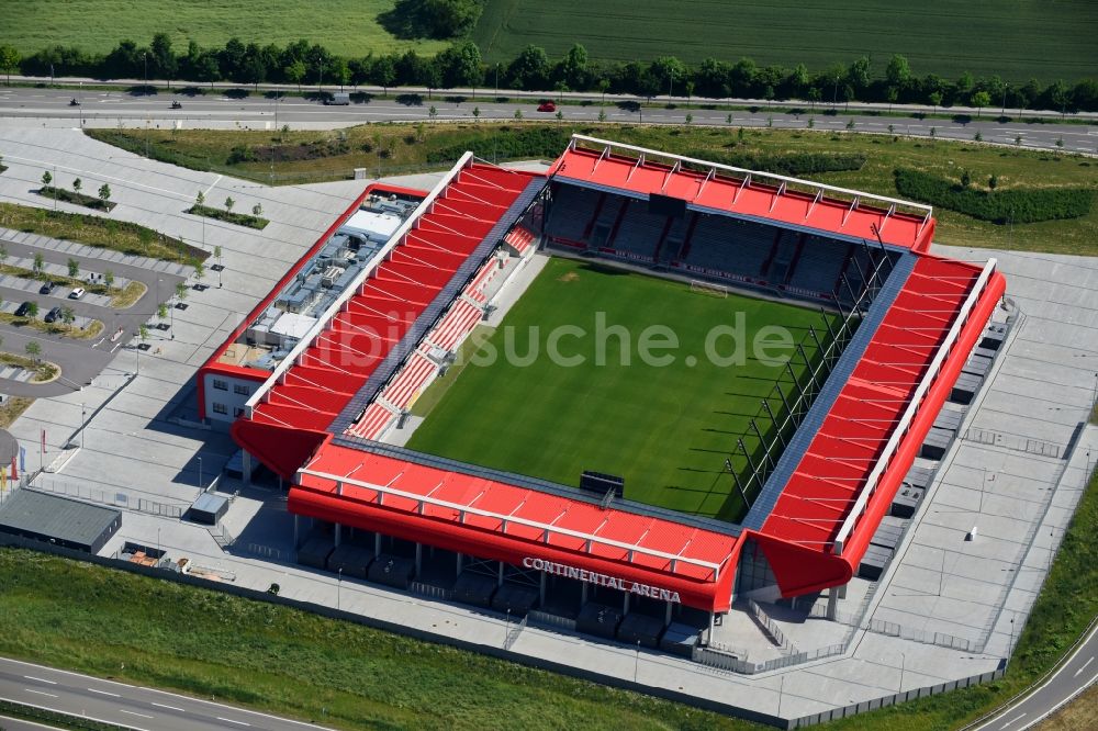 Luftaufnahme Regensburg - Sportstätten-Gelände der Arena des Stadion Continental Arena in Regensburg im Bundesland Bayern, Deutschland