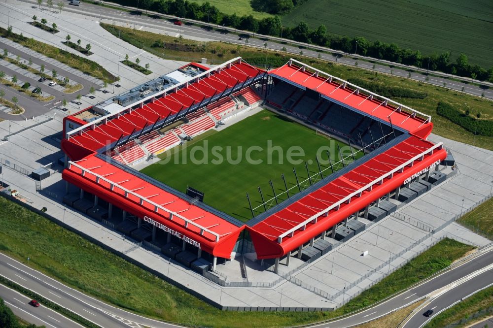 Regensburg von oben - Sportstätten-Gelände der Arena des Stadion Continental Arena in Regensburg im Bundesland Bayern, Deutschland