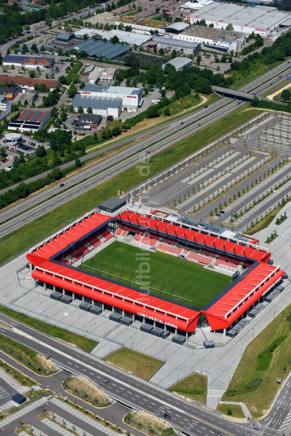 Luftaufnahme Regensburg - Sportstätten-Gelände der Arena des Stadion Continental Arena in Regensburg im Bundesland Bayern, Deutschland