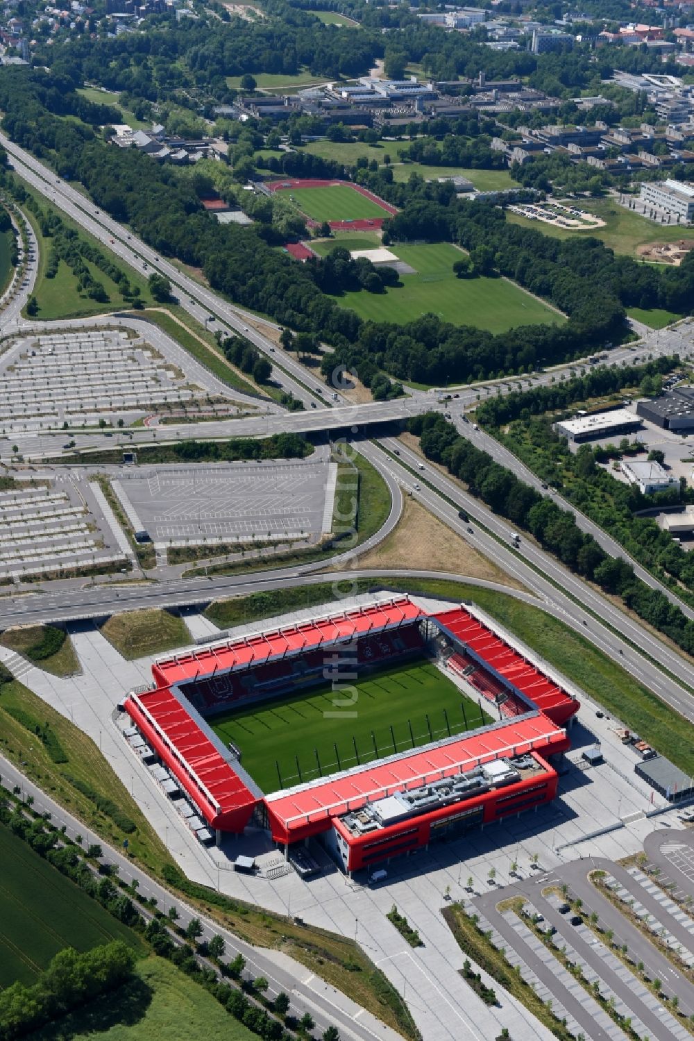 Luftbild Regensburg - Sportstätten-Gelände der Arena des Stadion Continental Arena in Regensburg im Bundesland Bayern, Deutschland