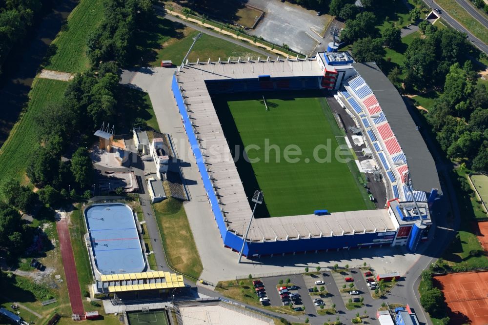 Luftbild Pilsen - Sportstätten-Gelände der Arena des Stadion Doosan Arena an der Struncovy sady in Pilsen in , Tschechien