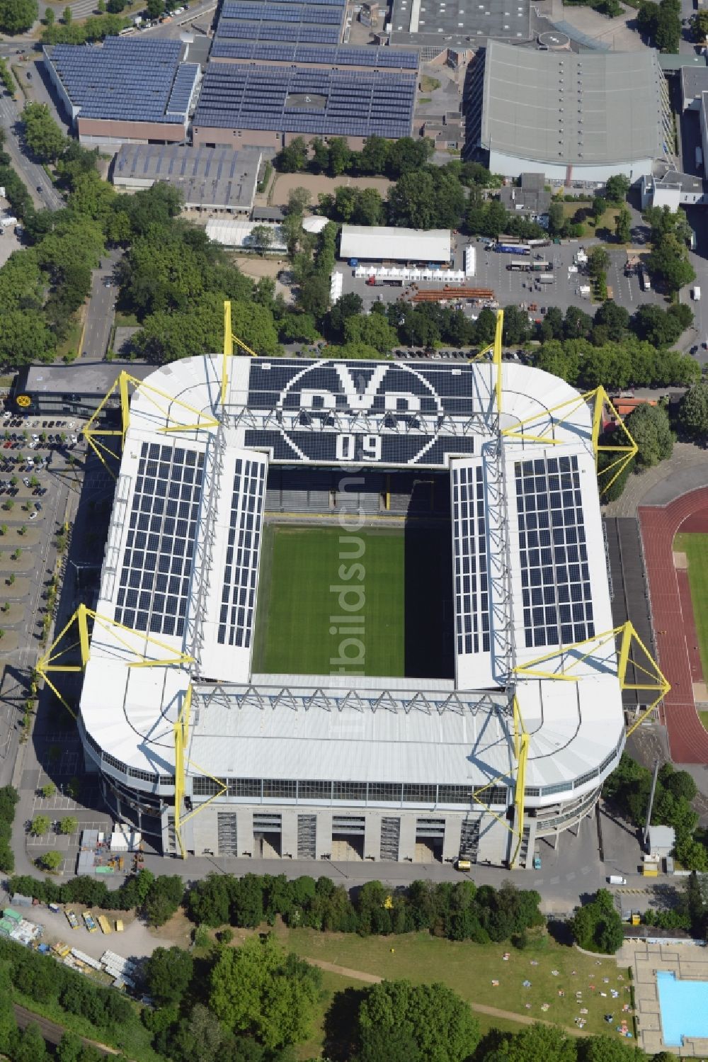 Luftbild Dortmund - Sportstätten-Gelände der Arena des Stadion in Dortmund im Bundesland Nordrhein-Westfalen