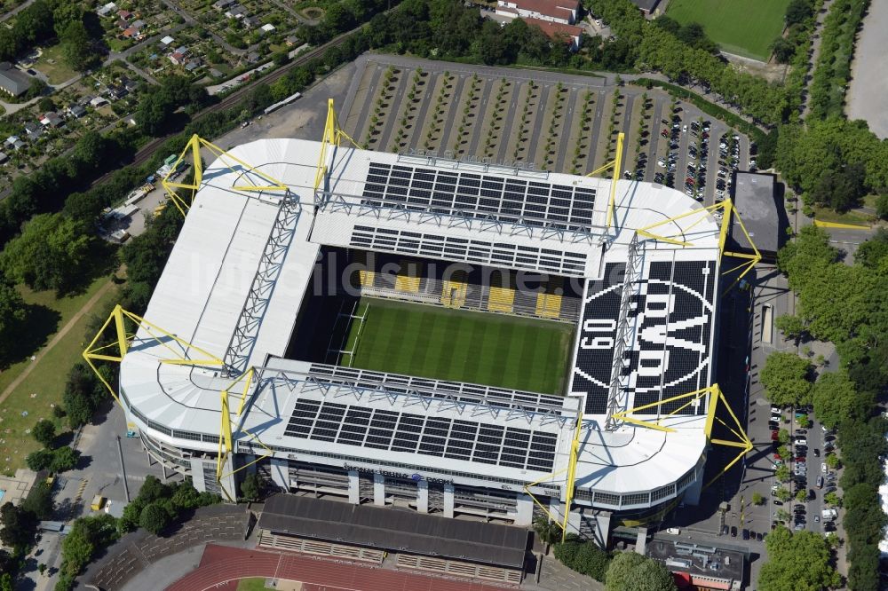 Luftaufnahme Dortmund - Sportstätten-Gelände der Arena des Stadion in Dortmund im Bundesland Nordrhein-Westfalen