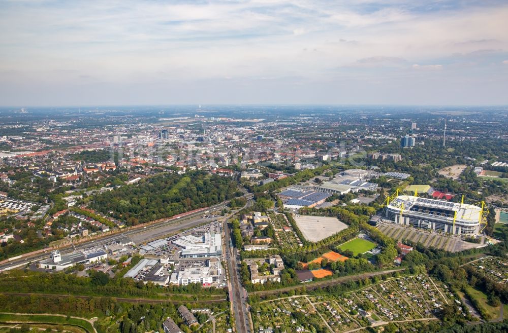 Dortmund aus der Vogelperspektive: Sportstätten-Gelände der Arena des Stadion in Dortmund im Bundesland Nordrhein-Westfalen