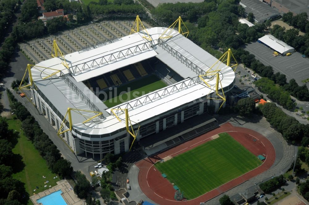 Dortmund aus der Vogelperspektive: Sportstätten-Gelände der Arena des Stadion in Dortmund im Bundesland Nordrhein-Westfalen