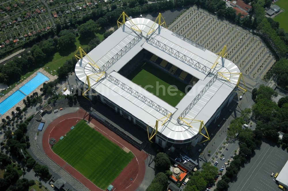 Luftaufnahme Dortmund - Sportstätten-Gelände der Arena des Stadion in Dortmund im Bundesland Nordrhein-Westfalen