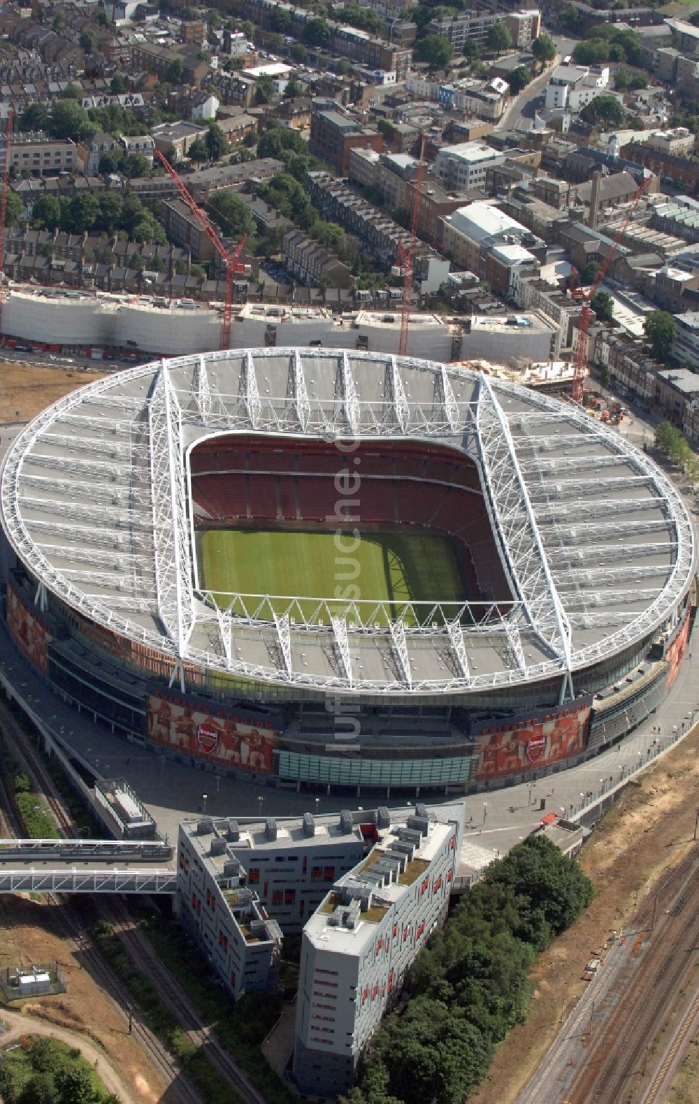 London von oben - Sportstätten-Gelände der Arena des Stadion Emirates Stadium in London in England, Vereinigtes Königreich