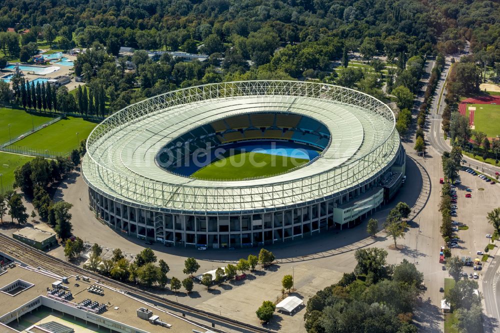 Wien von oben - Sportstätten-Gelände der Arena des Stadion Ernst-Happel-Stadion in Wien in Österreich