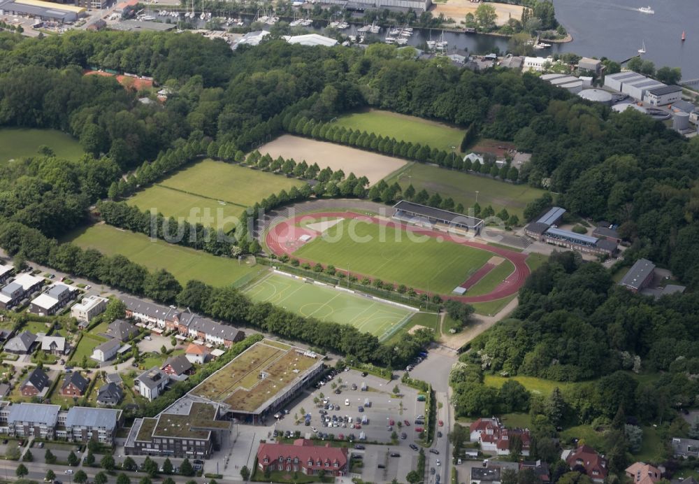 Luftbild Flensburg - Sportstätten-Gelände der Arena des Stadion in Flensburg im Bundesland Schleswig-Holstein